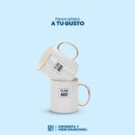 TAZA ASA Y BORDE DORADO DE 110Z