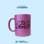 TAZA GLITTER LILA DE 11OZ