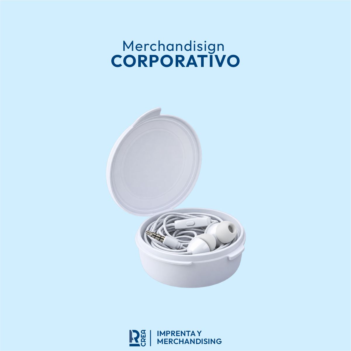 AUDÍFONO CON ESTUCHE CIRCULAR blanco AUDÍFONO CON ESTUCHE CIRCULAR - Imagen 1