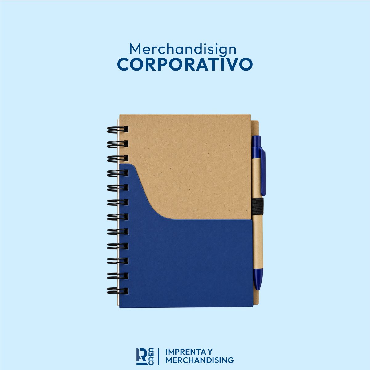 LIBRETA ECOLÓGICA CON LAPICERO Y BOLSILLO azul LIBRETA ECOLÓGICA CON LAPICERO Y BOLSILLO - Imagen 1