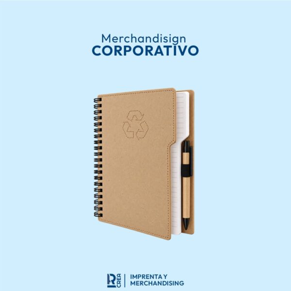 LIBRETA ECOLÓGICA KRAFT ANILLADA CON LAPICERO