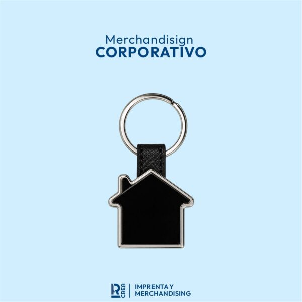 LLAVERO METÁLICO CASITA CON CORREA