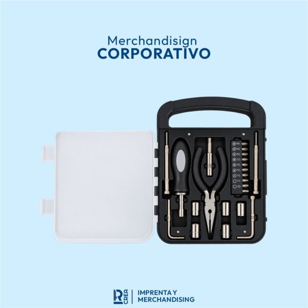 SET DE HERRAMIENTAS CON TAPA TRANSPARENTE