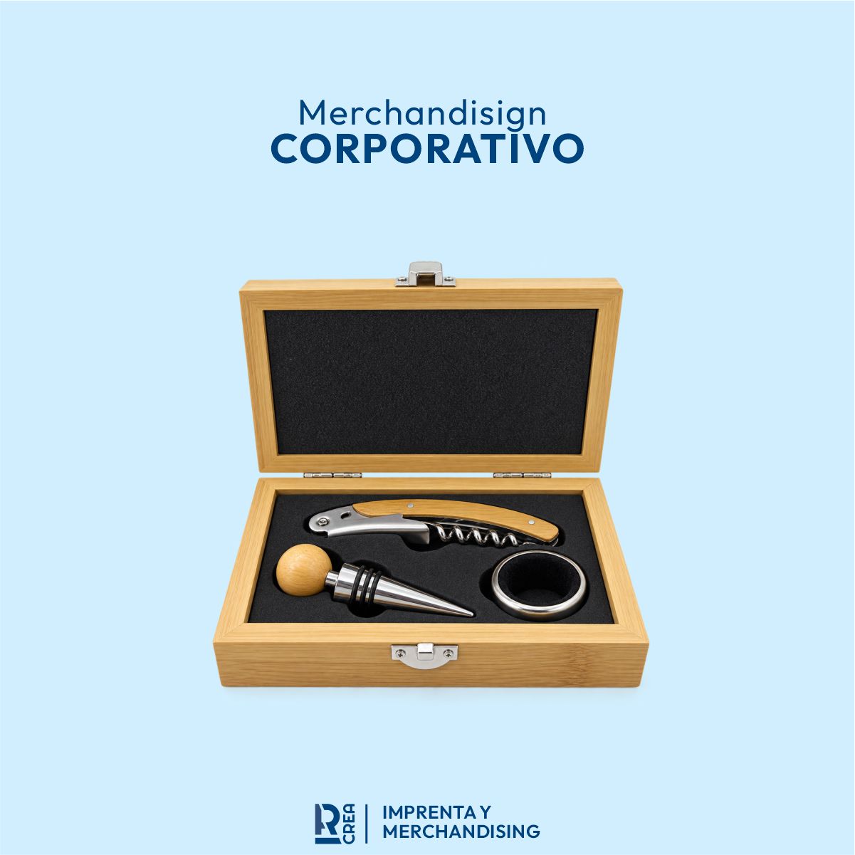 SET DE VINO RECTANGULAR DE MADERA SET DE VINO RECTANGULAR DE MADERA - Imagen 1